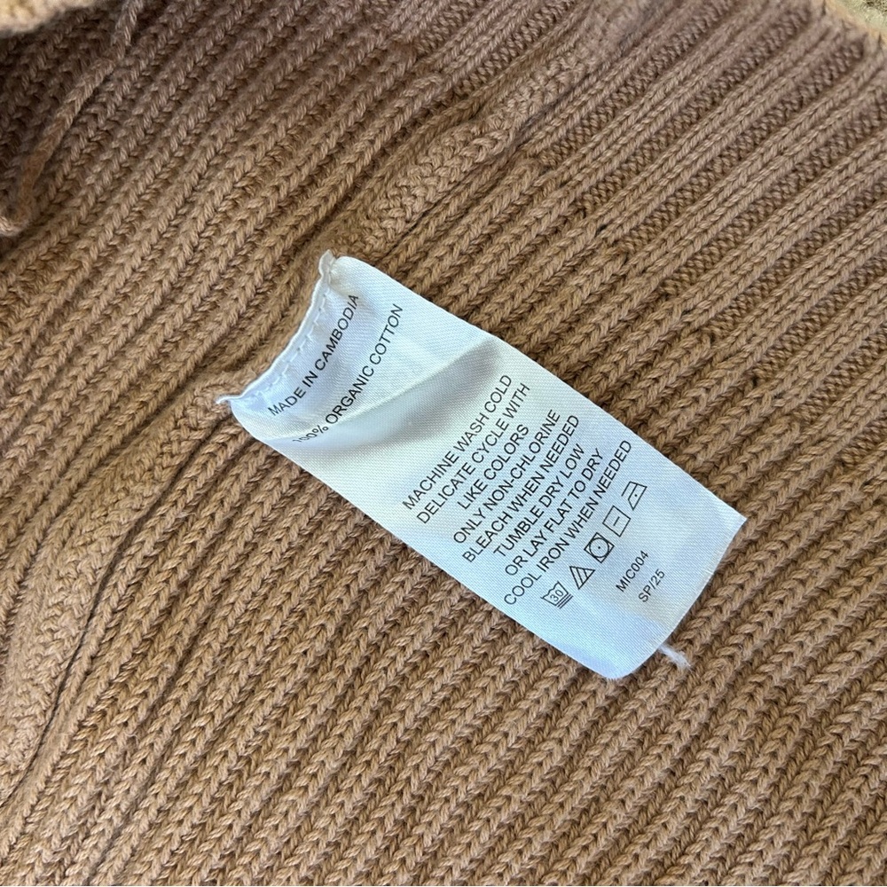 Quince 100% Organic Cotton Oversized Cardigan in Camel - Picture 11 of 11